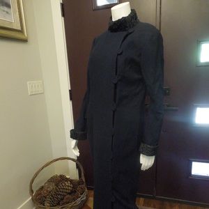 MADRI COLLECTION NAVY BLUE WOOL DRESS COAT SZ 10